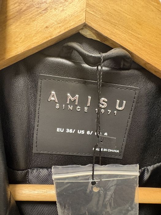 черно кожено палто/тренчкот Amisu и тънък блейзър Vero Moda