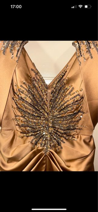 Rochie lunga eleganta, de ocazie, marimea 42-44, aurie,
