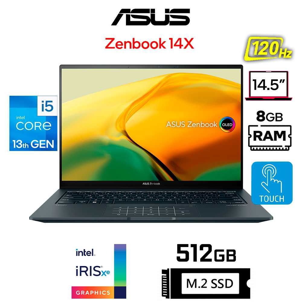Asus ZenBook Q410/Intel Core i5-13500H/8GB/512GB (Xotira 256GB EMAS)