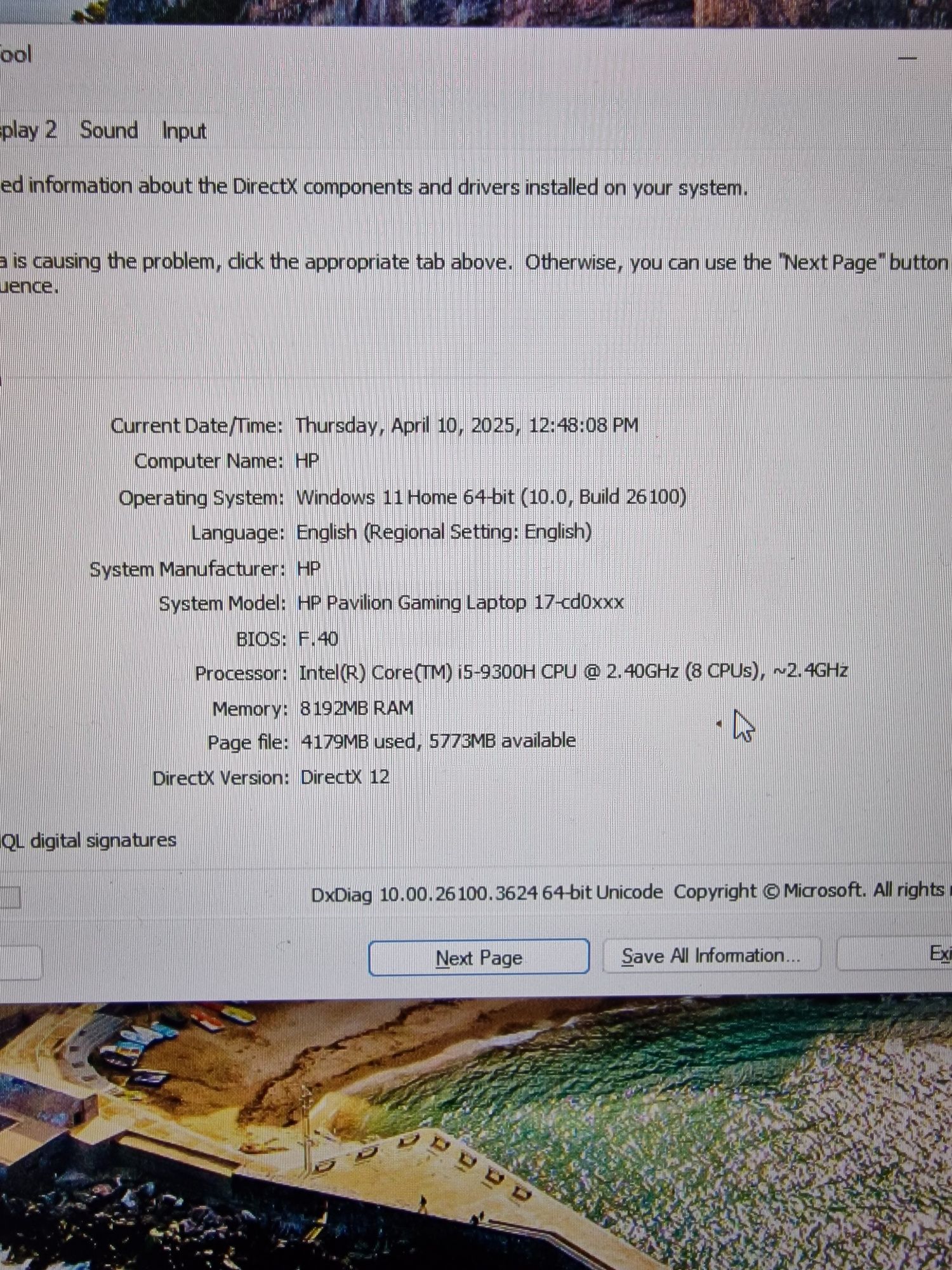Laptop HP Pavilion 17-CD0124NF
Procesor Intel I5 Gen 9
8GB RAM
500GB S