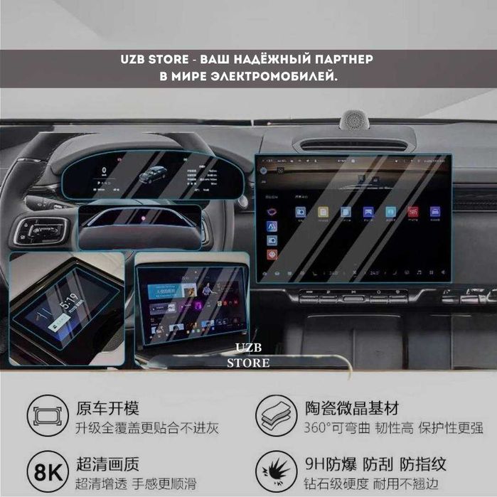 Противоударная плёнка для мультимедийных экранов Zeekr 7X.