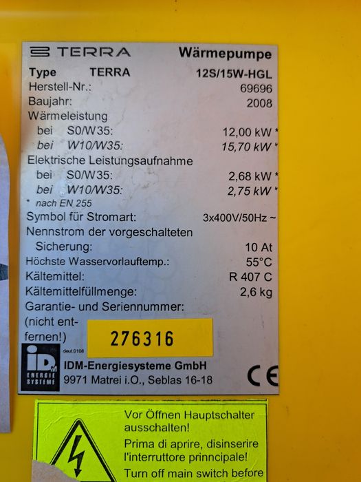 Pompa de căldură apă apă 12-14 kw