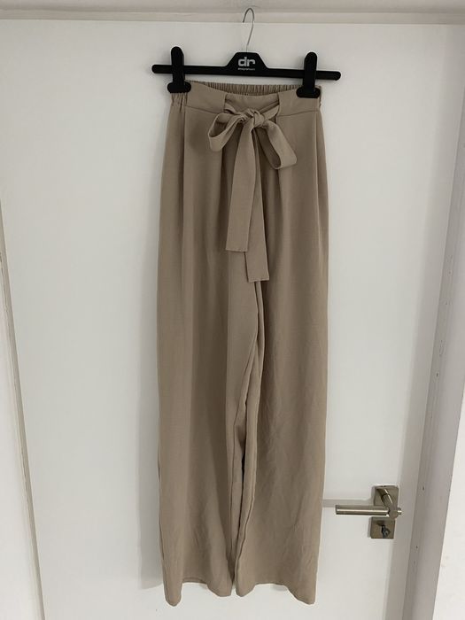 Pantaloni largi Zara marinea xxs culoare nude/bej