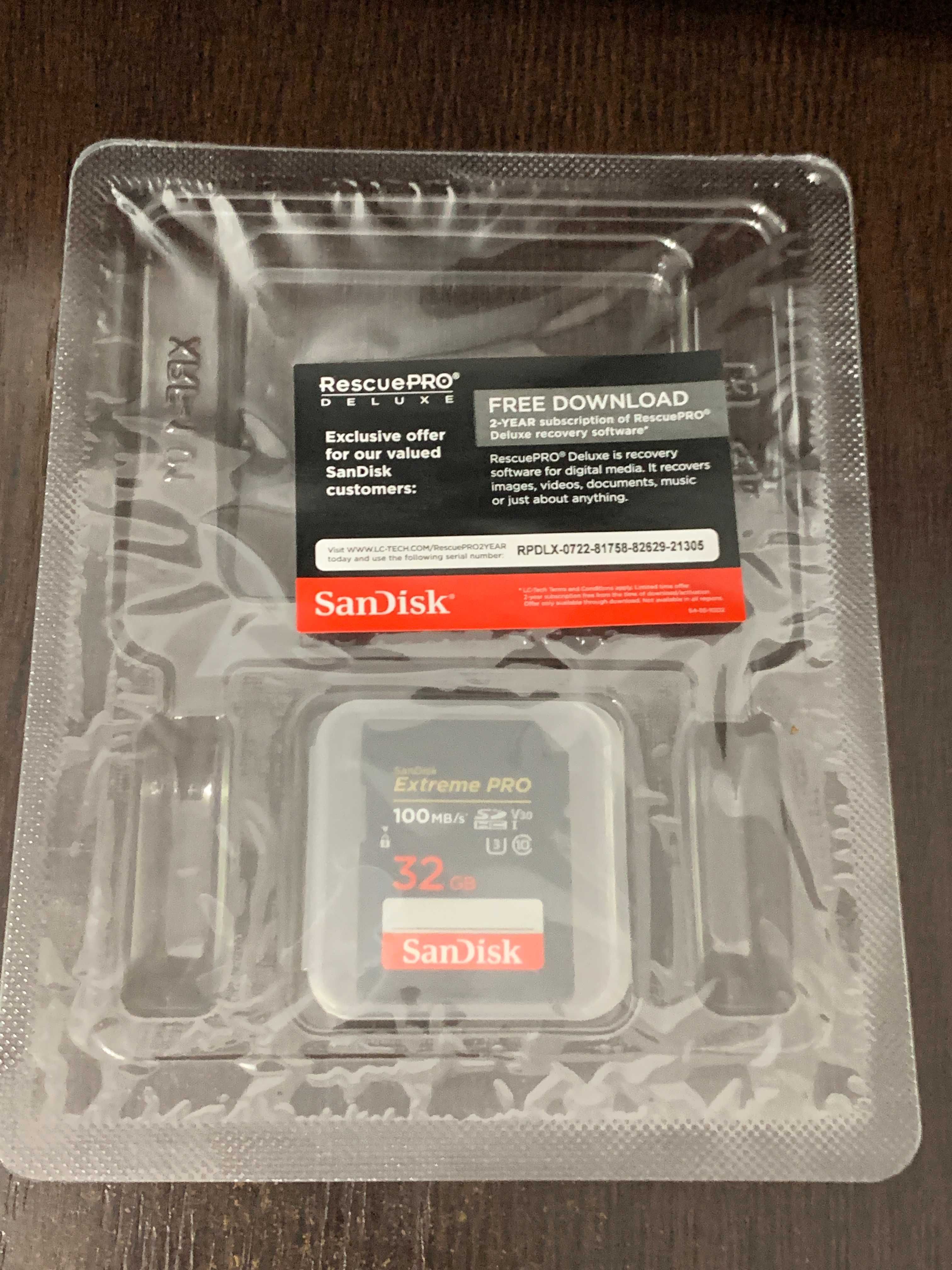 Card de memorie SanDisk Extreme Pro, 32 GB,100 Mb/s.