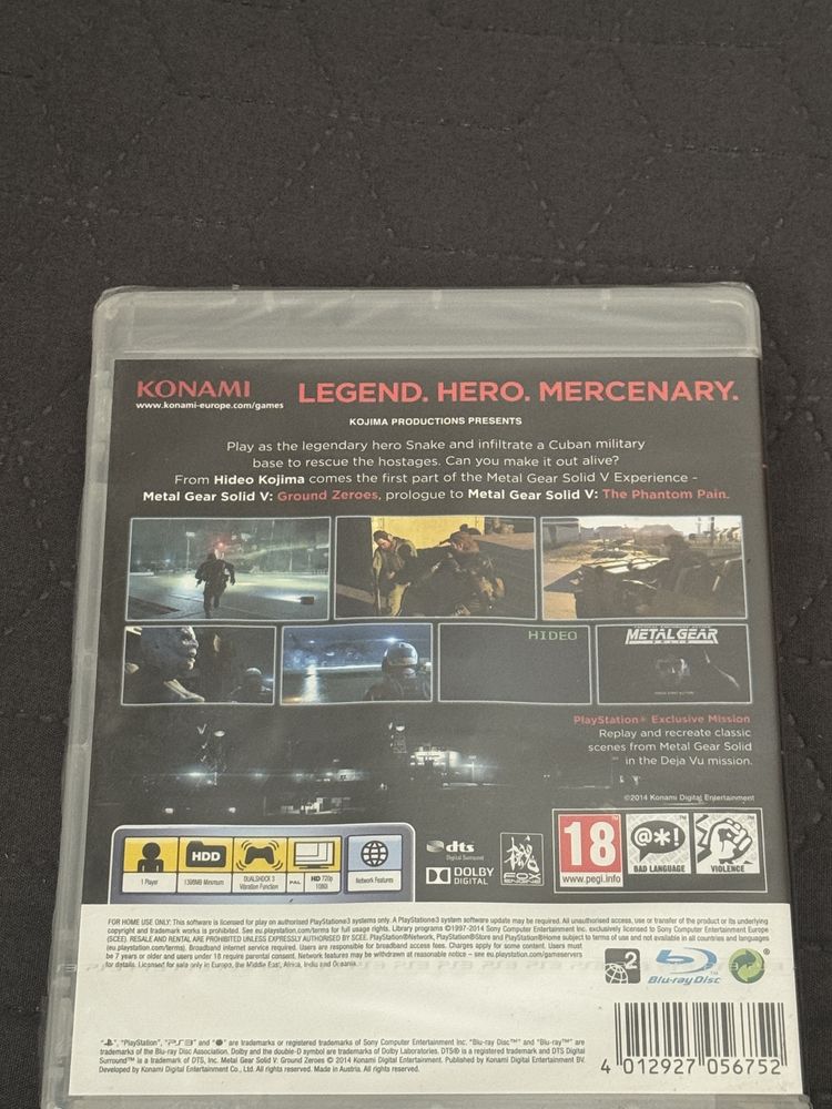 Metal Gear Solid V (5) Ground Zeroes PS3 playstation 3 НОВА