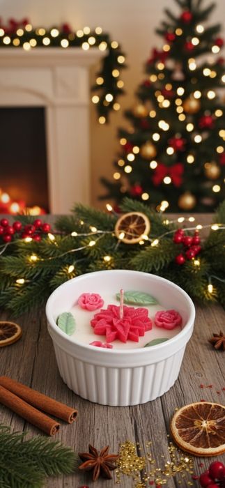 Aranjament Floral de Iarnă din ceara naturala soia