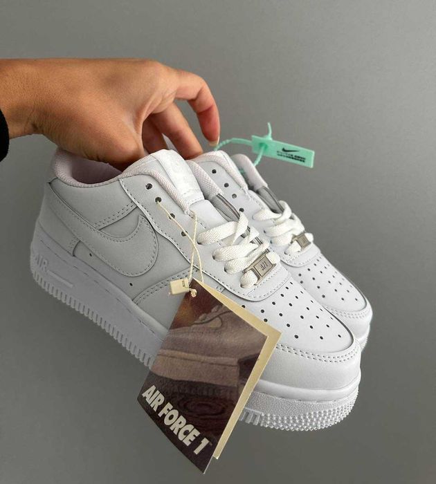 Nike AIR Force 1 White - Adidasi Unisex - Verificare colet