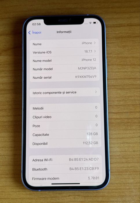 Iphone 12 128 gb purple impecabil
