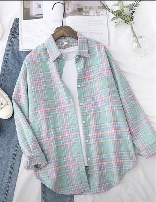 Рубашка женская в клетку