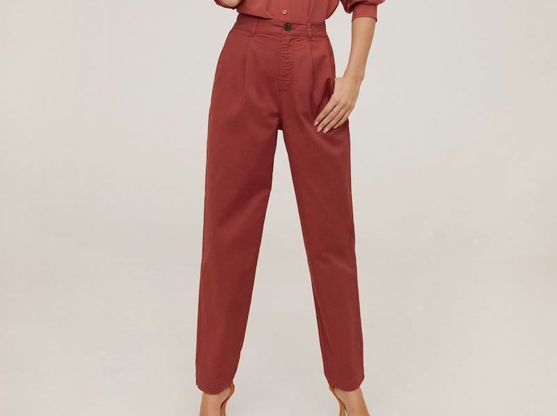 Pantaloni talie inalta Mango 34