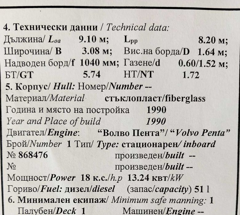 Ветроходна яхта - 1990 Carter30