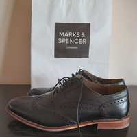 Pantofi negri, MARKS&SPENCER LONDON, piele naturala, Made in India.