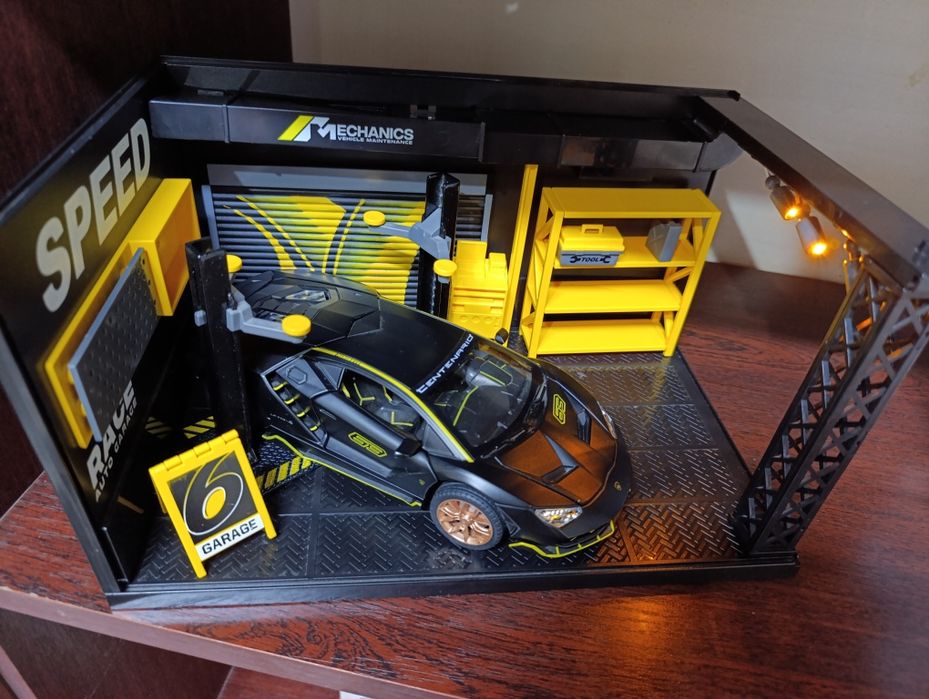 Диорама Светодиодное освещение Парковочная сцена Модель Гаража