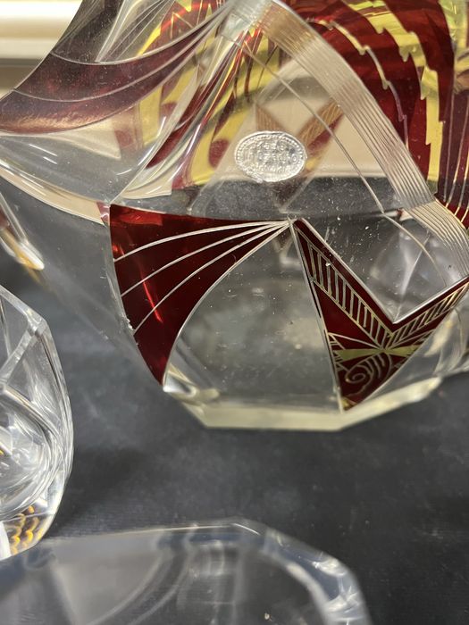 Колекционерски,кристал Бохемия/Чехословакия/-гарафа със шест чашки