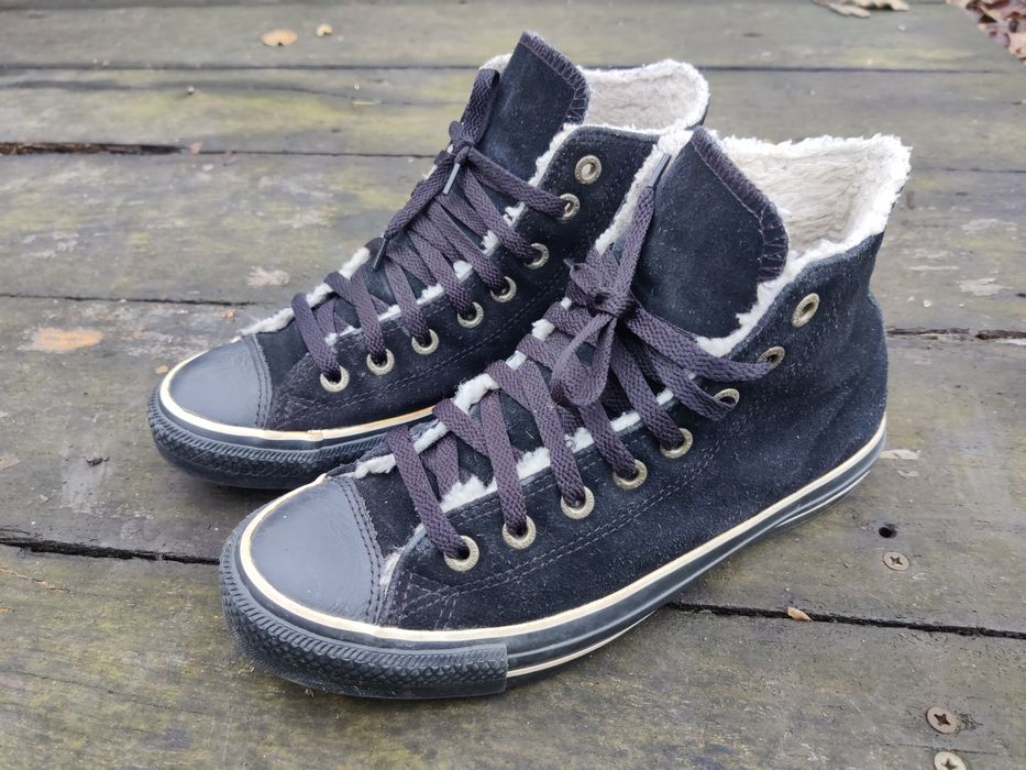 Tenisi / ghete iarna Converse Chuck's All Star piele inblaniti