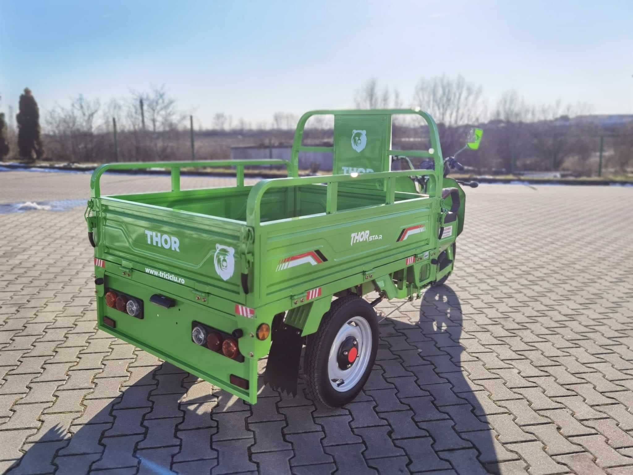 Thor STAR VERDE nou triciclu electric cu bena Agramix 1200W