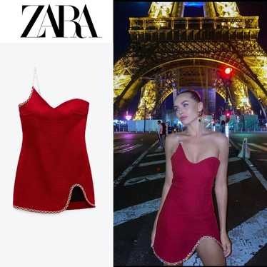 Нова червена рокля букле на Zara