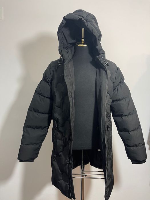 Geaca barbati lunga,albastru si negru