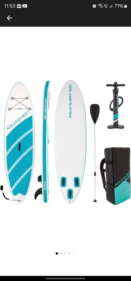 Vând SUP, stand up paddle, placa gonflabila Intex Aqua Quest 320