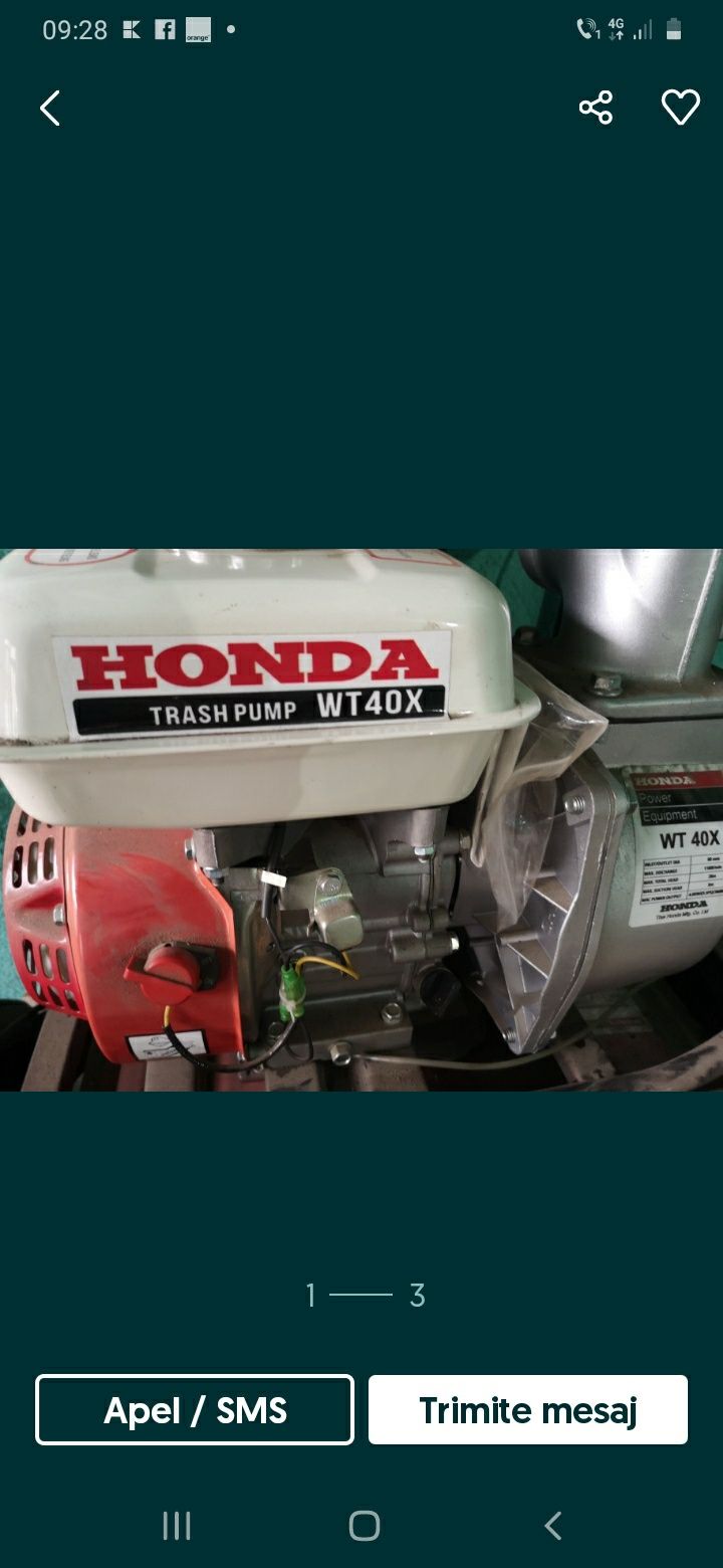 Vand motopompa Honda WT40X 6000 lei negociabil