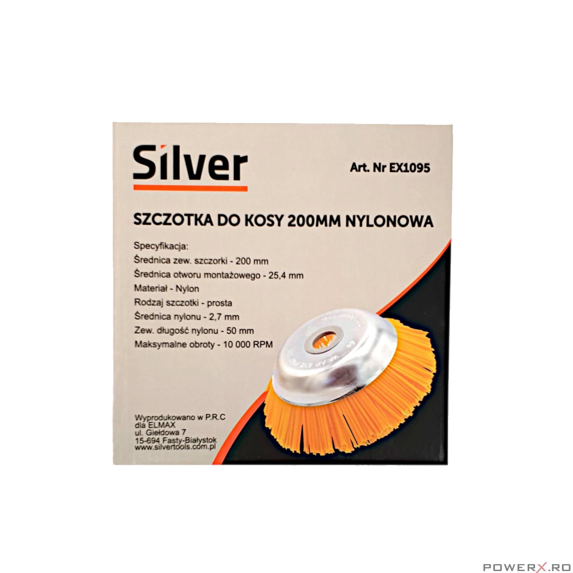 Perie pentru curatarea suprafetelor, nailon 25.4-200 mm, Silver