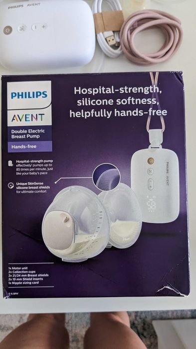 Pompa san electrica dubla PHILIPS AVENT SCF532/11, 200ml, hands free