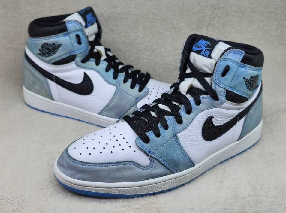 Jordan 1 Retro High OG White-Black-University Blue - mărime 47.5