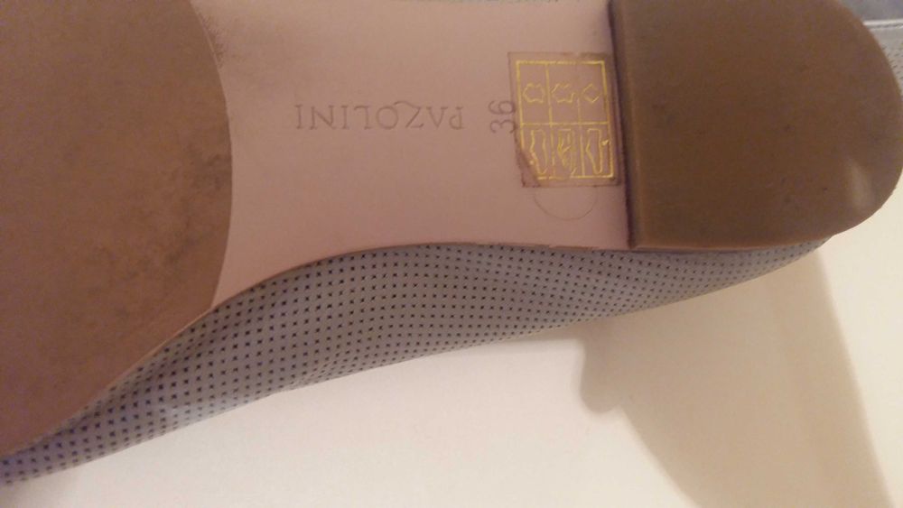 Balerini piele italienesti gri si roz 1+1