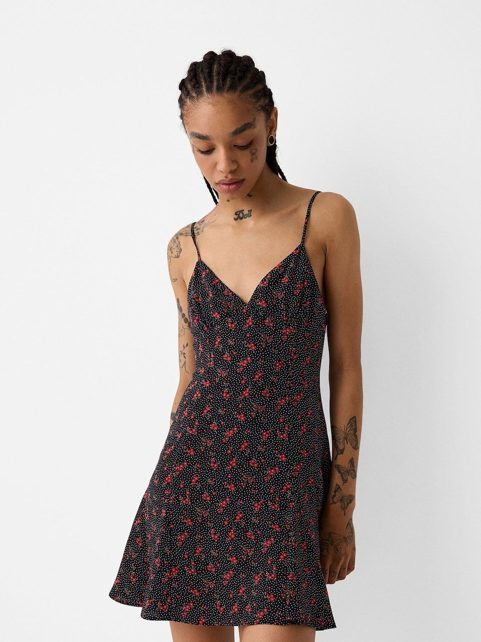 Лятна черна рокля от Bershka - XS