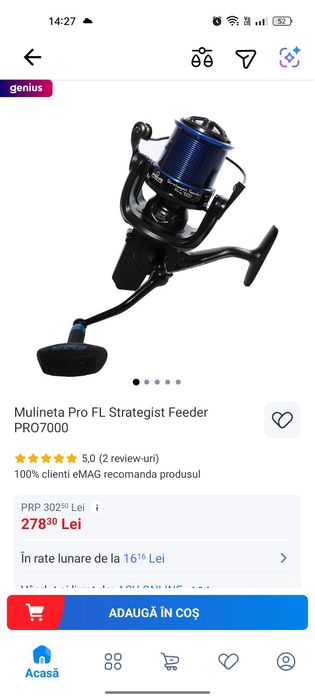 Vând combo Feeder Fl strategist super distance și mulinetă pro Fl