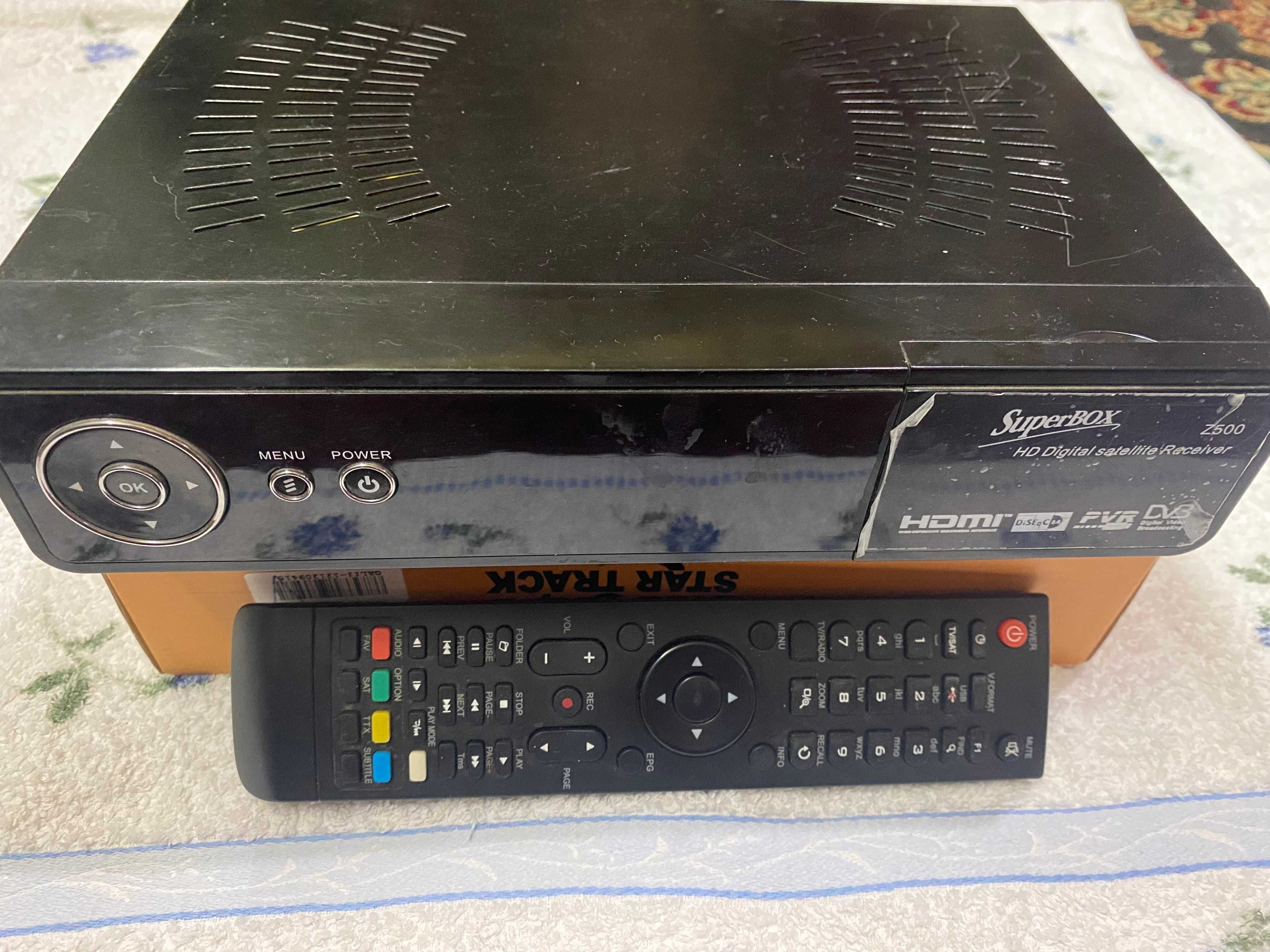 SuperBox Z-500 DVB-S-S2-двухкарточный Бонус-Телекарта-260 канал- 1 год