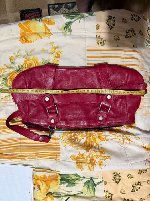 Geantă Musette fost (CristhelenB)din piele naturală roșie