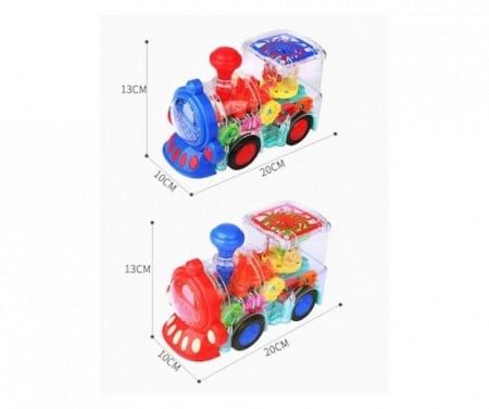 Locomotiva de jucarie, colorata, cu sunete si lumini, NOU