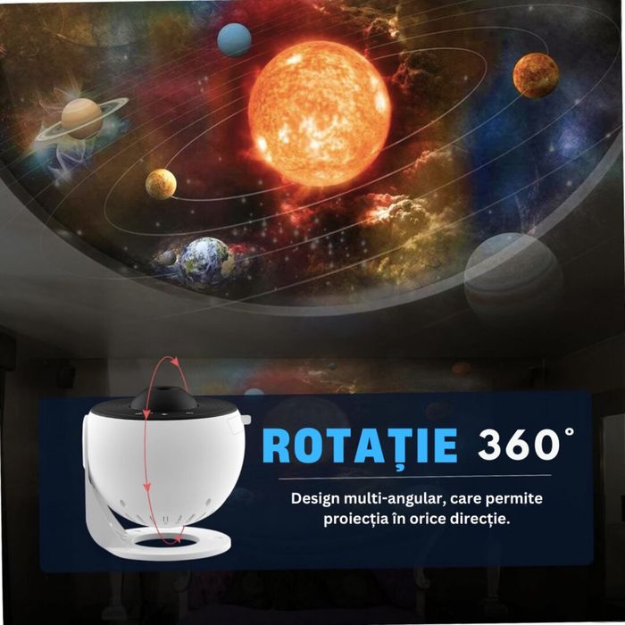 Звезден проектор, планетариум с 13 слайд диска и 360° въртене