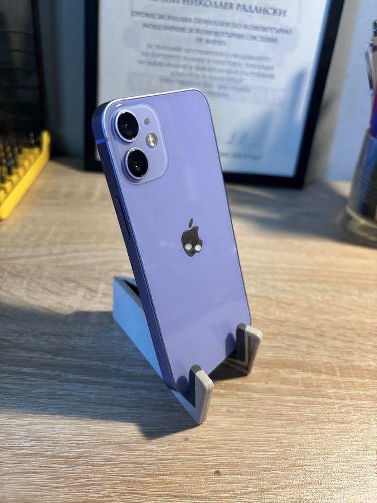 iPhone 12 mini 128GB Purple – перфектно състояние, отключен, с кейс
