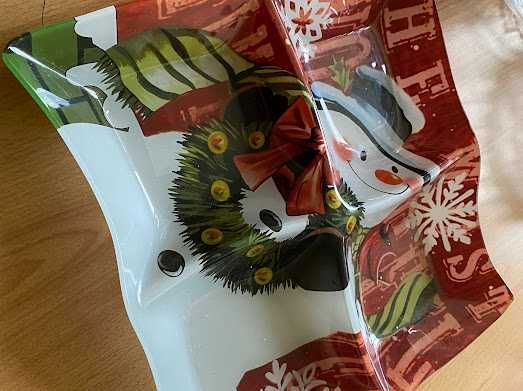 Красиви стъклени коледни чинии/плата и други