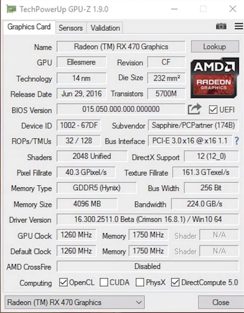 Продам RX 470 4 gb