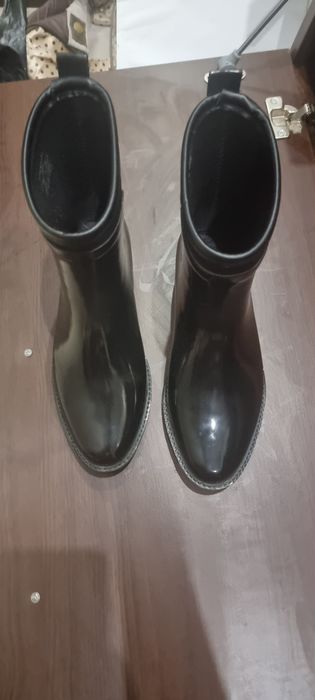 Боти Zara черни,тип чорап бордо.Черни ботуши.Гумени Zara