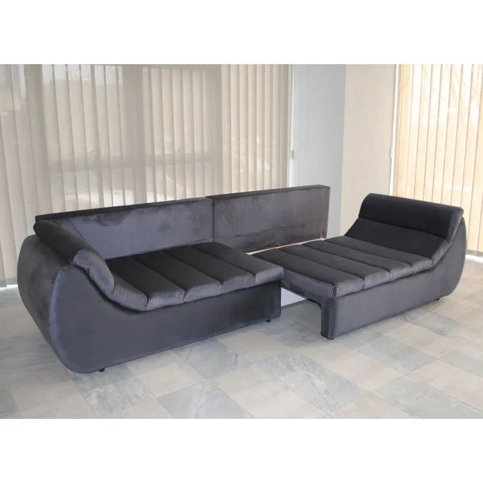 Canapea extensibilă 4 locuri Party,cu ladă,gri antracit,300x105x75,4C