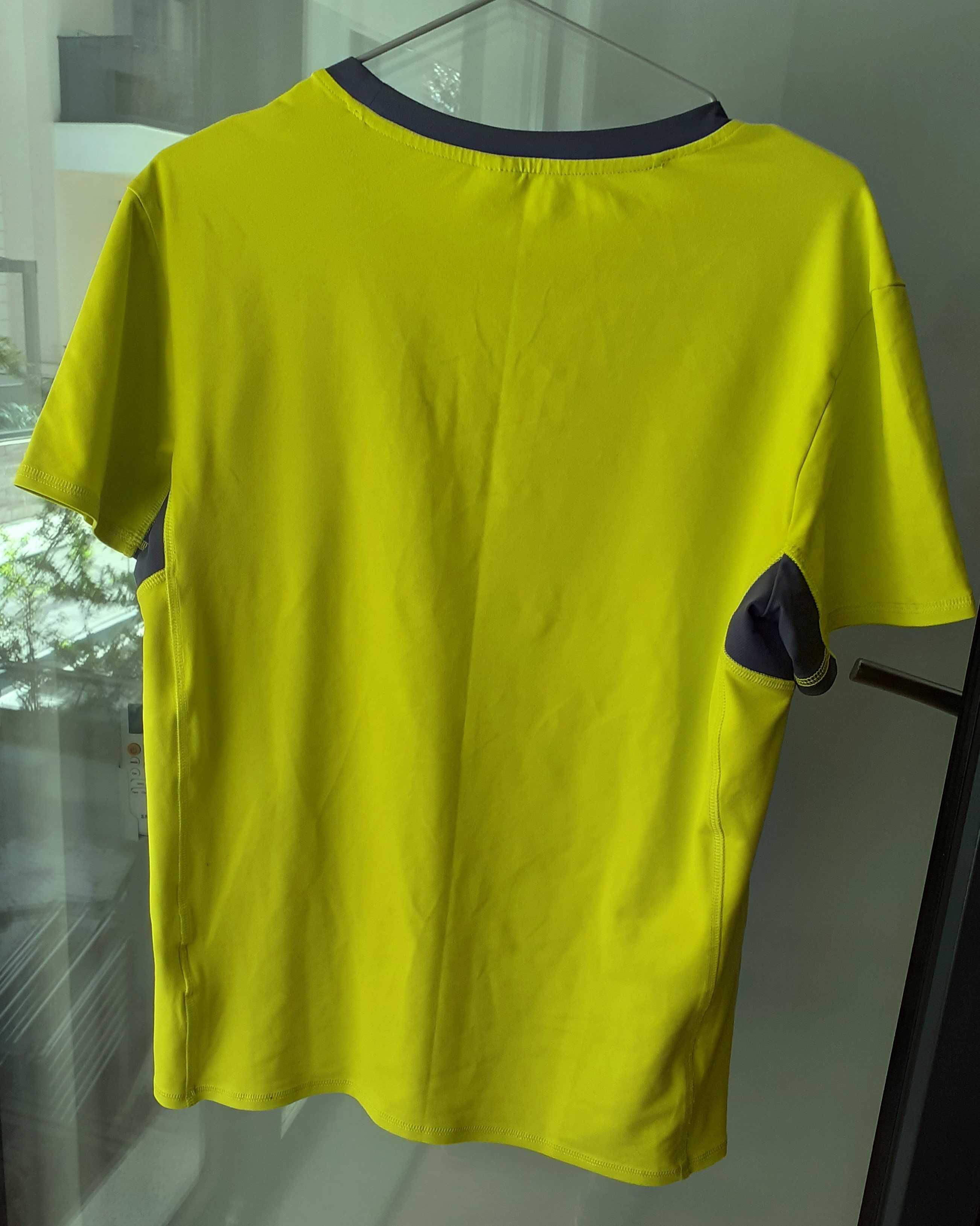 Tricou Decathlon Domyos (original) , galben mustar, model cu imprimeu