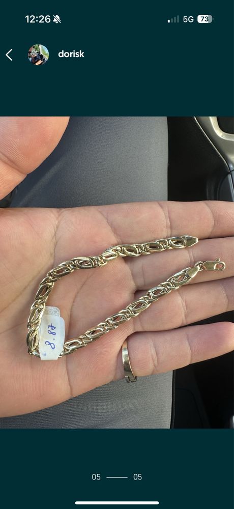 Bratara barbateasca aur 14 kt