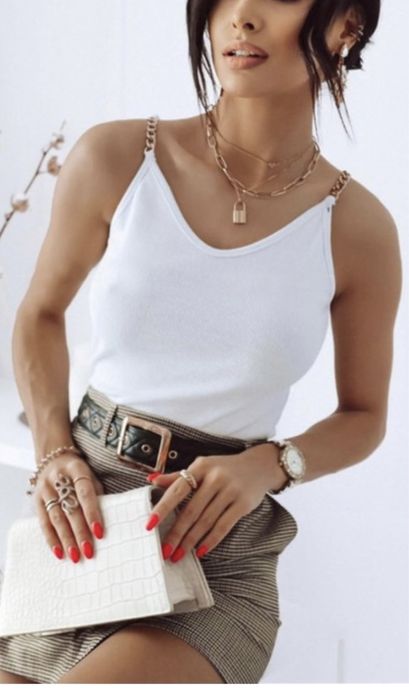 Дамски потник с тънки презрамки