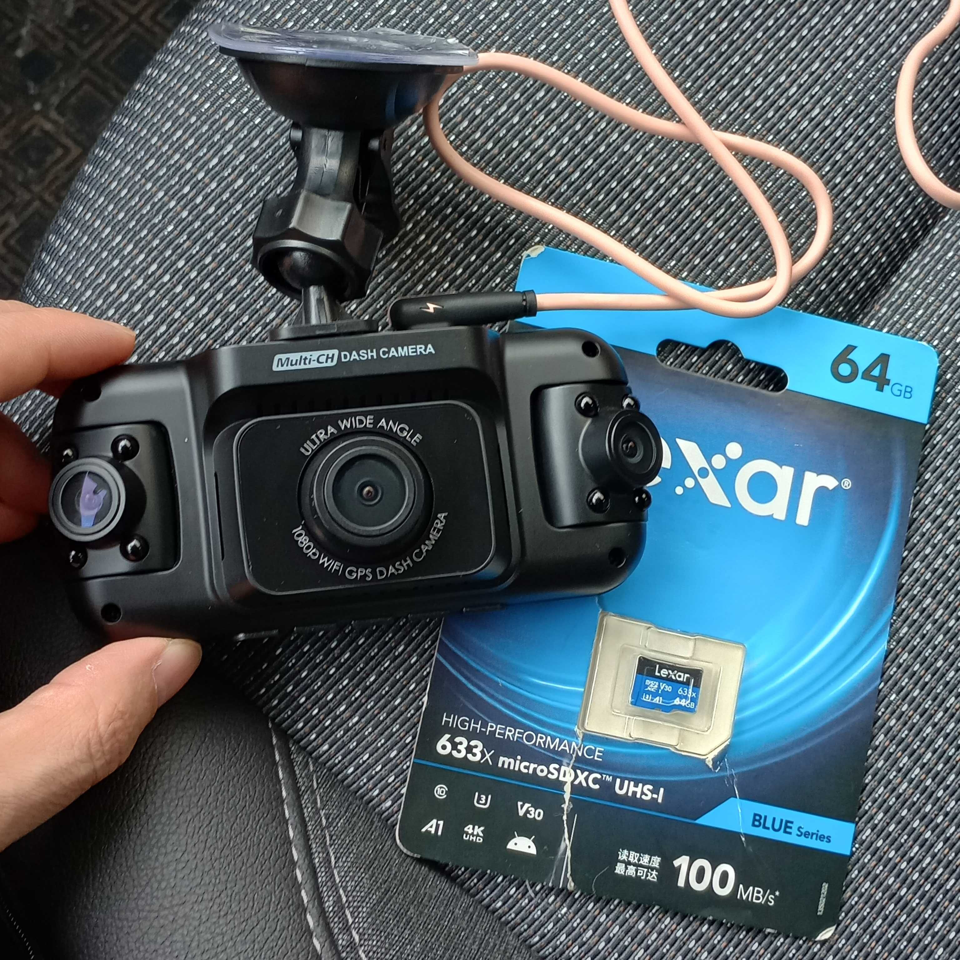 3 камеры Full HD видеорегистратор Wi-Fi GPS 360 Приложени Андроид США