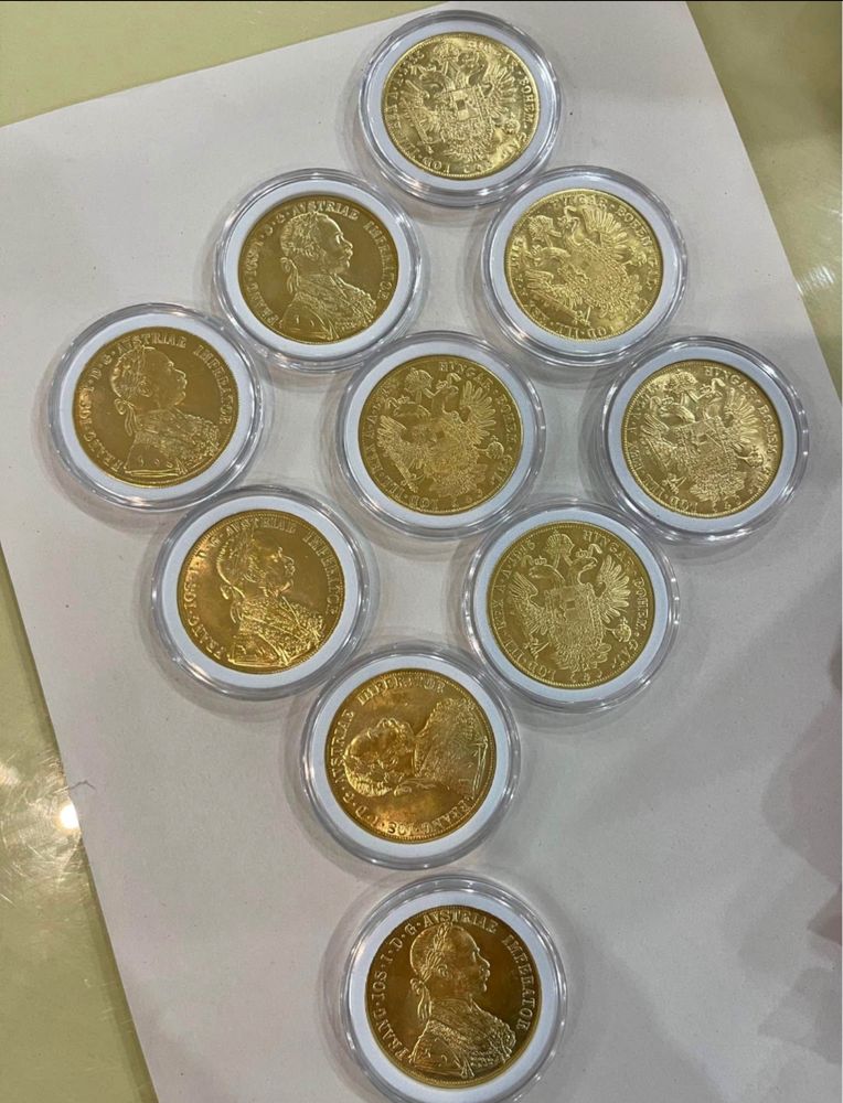 Vand monede placate cu aur 24k