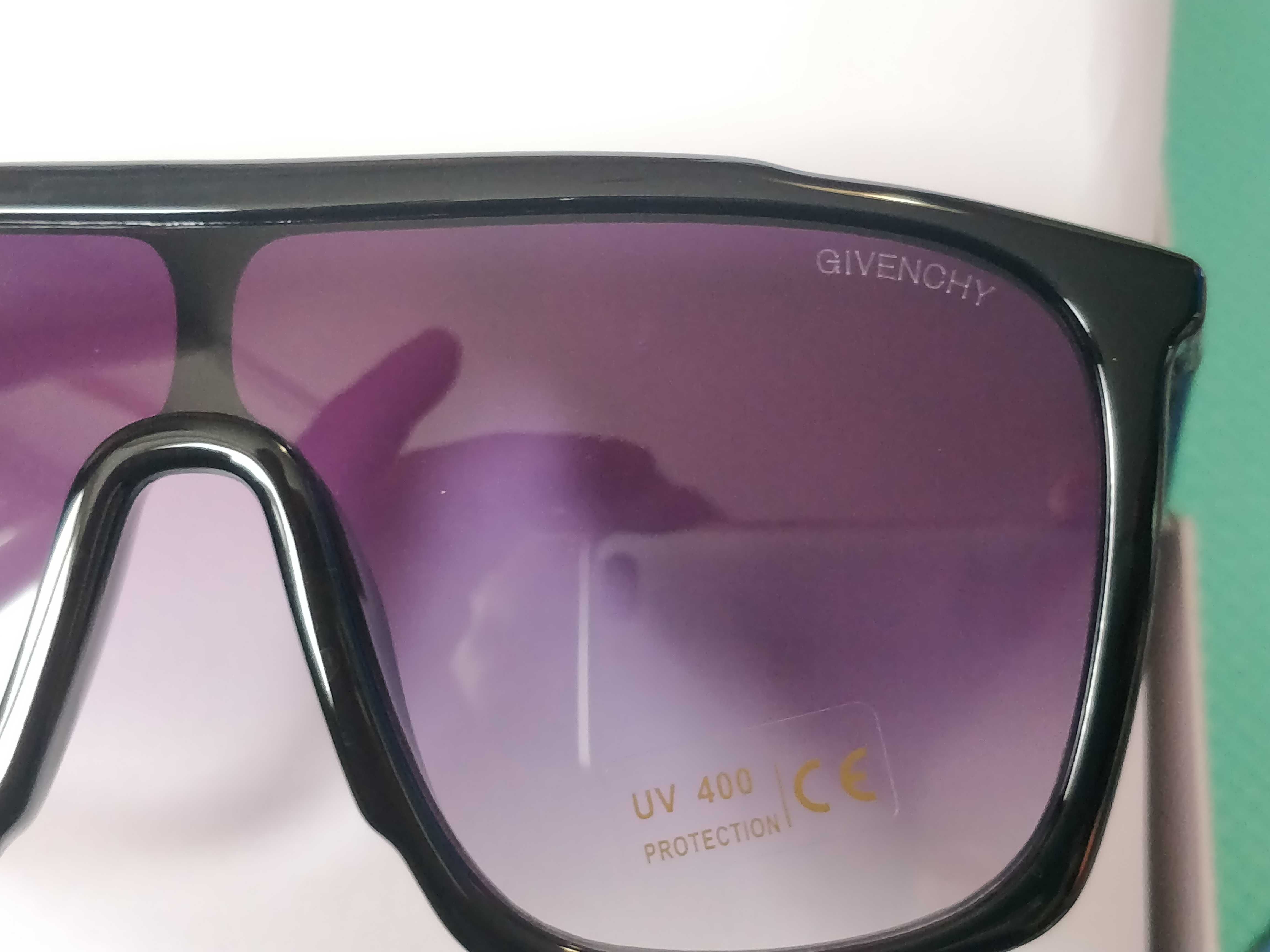 Ochelari de soare Ghivenchy, rame negre, lentile mov degradee, UV400