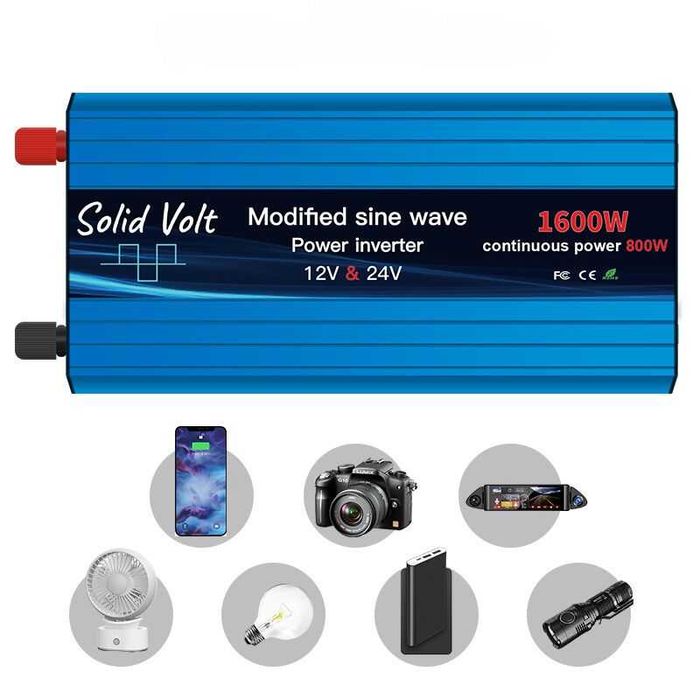 Invertor 800W/1600W unda modificata, 12V si 24 V – 220V