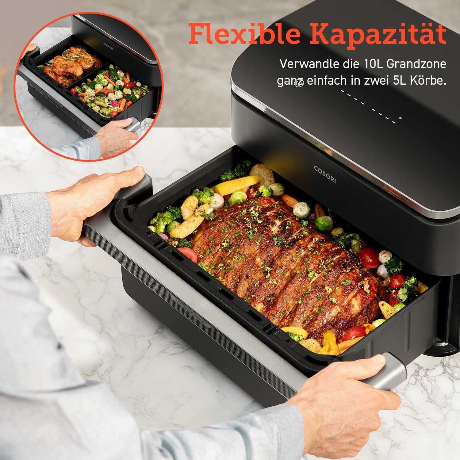 Фритюрник с горещ въздух Cosori Dual Blaze TwinFry 10L CAF-TF101S-AEU