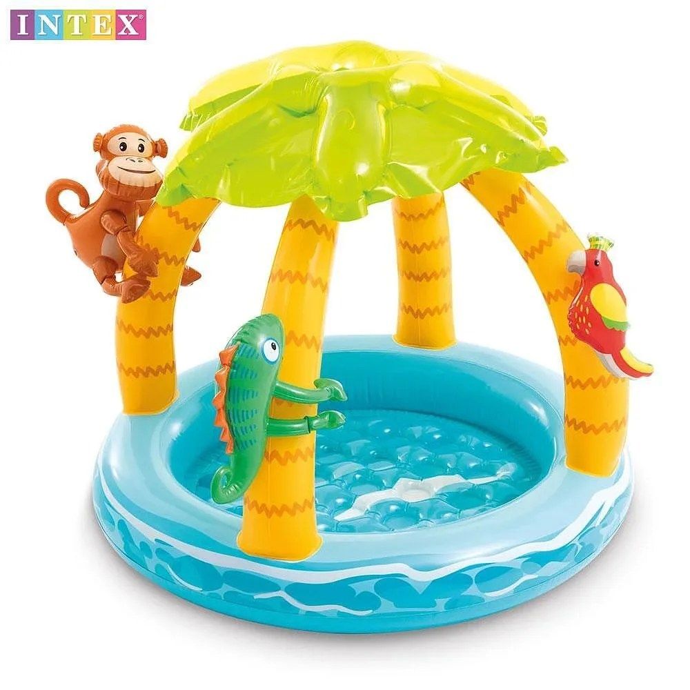 Детски надуваем басейн със сенник Intex, 102 х 86 см