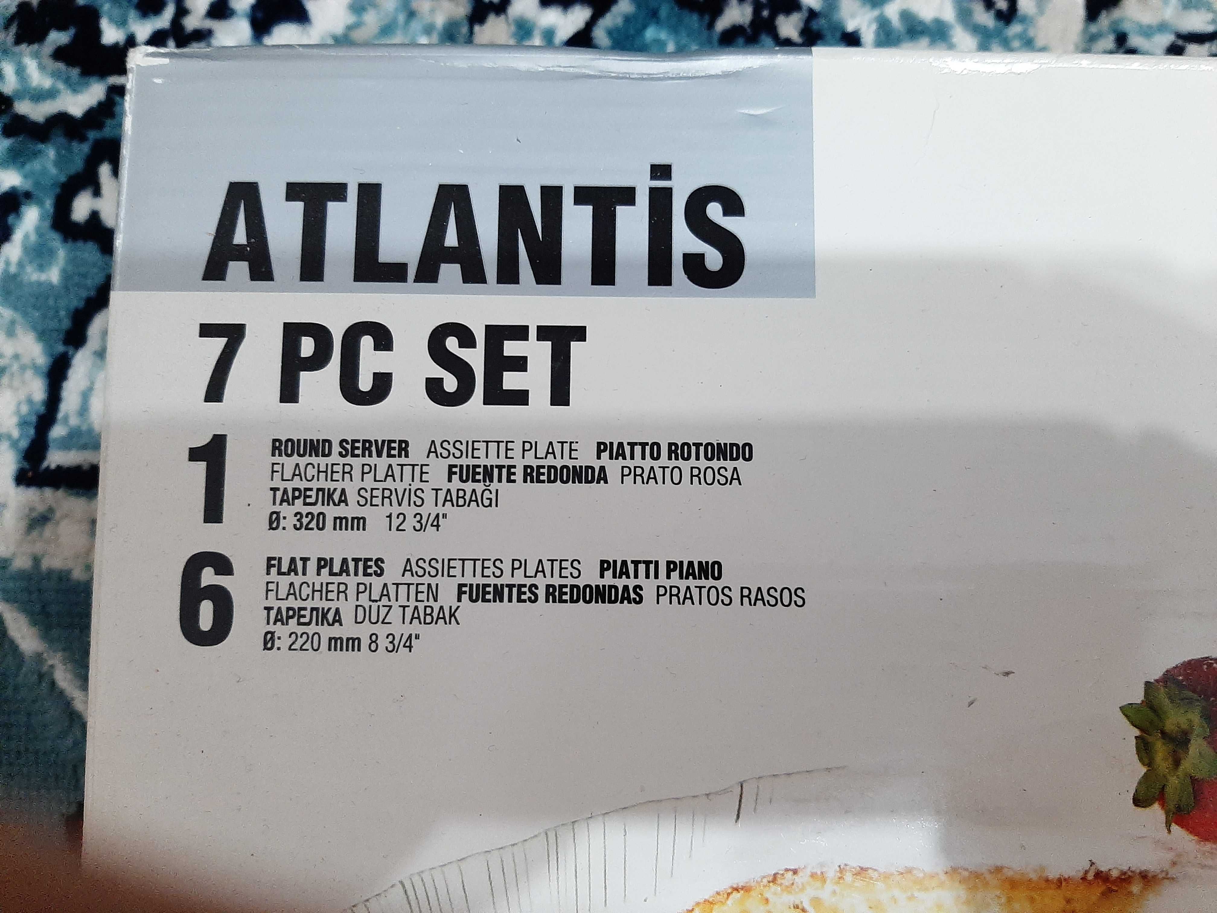6 тарелок и 1 блюдо для пирогов, тортов Pasabahce. Atlantis