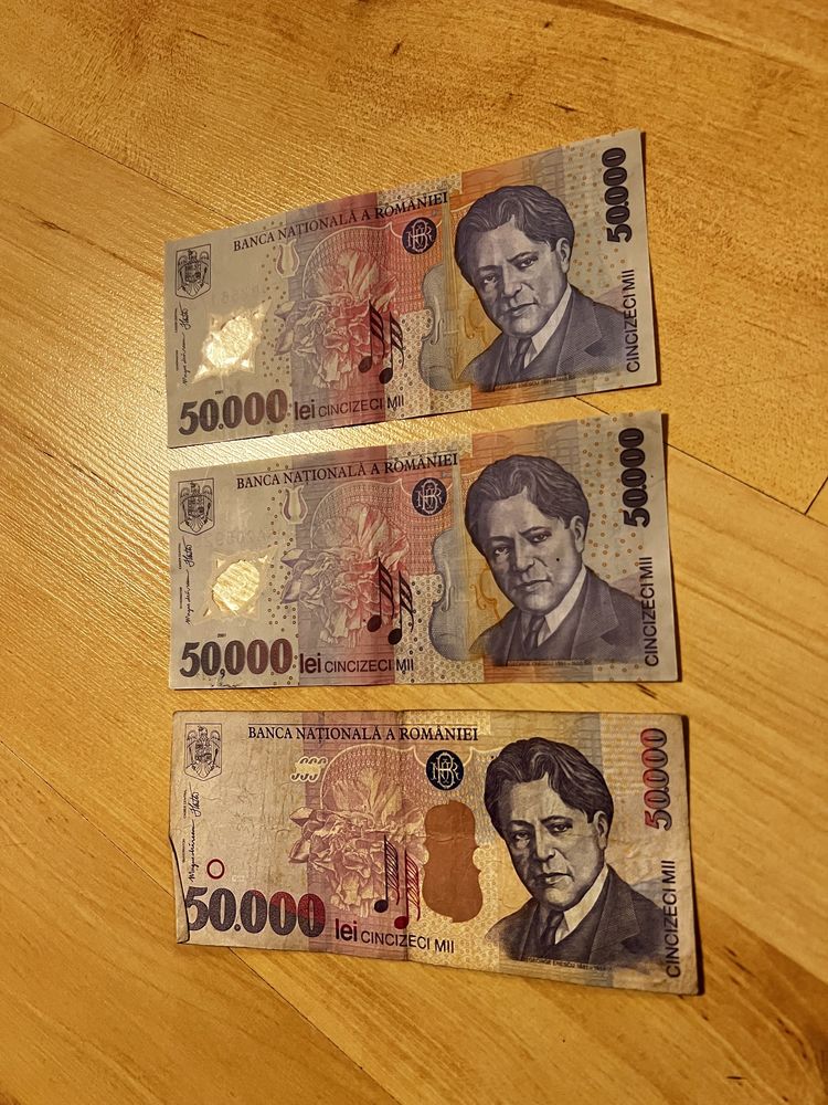 Bancnote 50.000 lei cu George Enescu